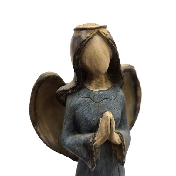 Praying Angels Figurine Blue Dress Prayer Hands Figure Home Decor Collectible - Picture 13 of 15